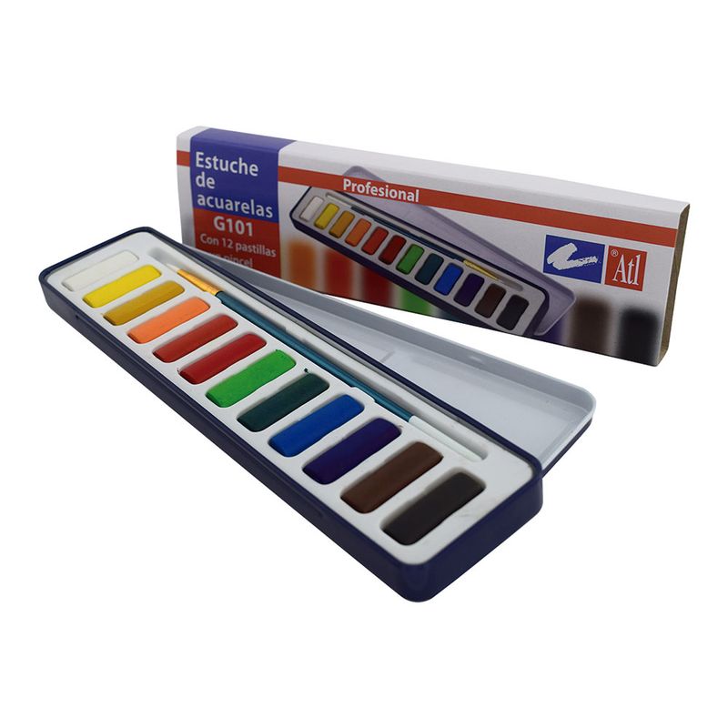 ESTUCHE ACUARELA CON 12 PASTILLAS