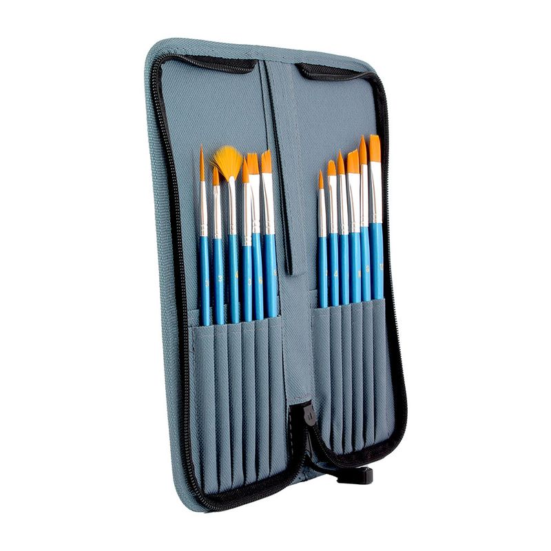 ESTUCHE DE 12 PINCELES SURTIDO AZUL RODART