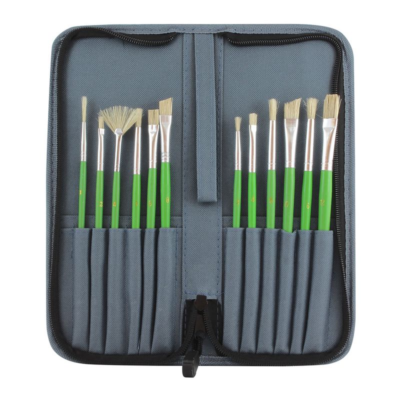 ESTUCHE DE 12 PINCELES SURTIDO VERDE RODART