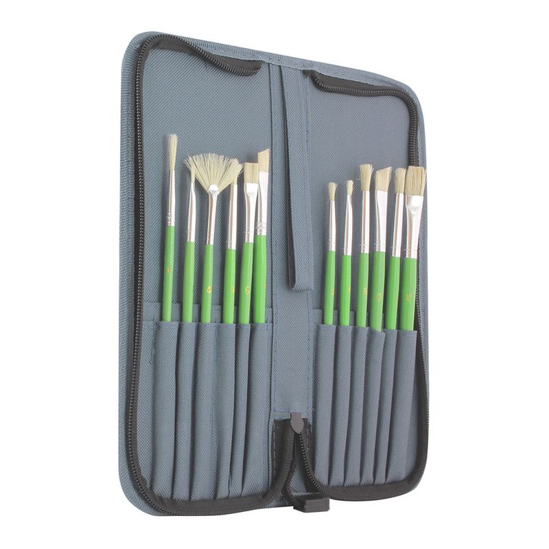 ESTUCHE DE 12 PINCELES SURTIDO VERDE RODART