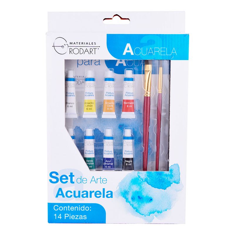 SET DE ARTE ACUARELA RODART 14 PZAS