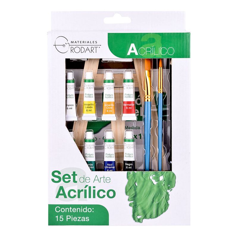 SET DE ARTE ACRILICO RODART 15 PZAS