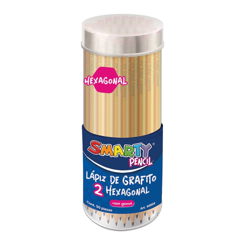 LAPIZ GRAFITO CON GOMA #2 HEXAG BTE C/50