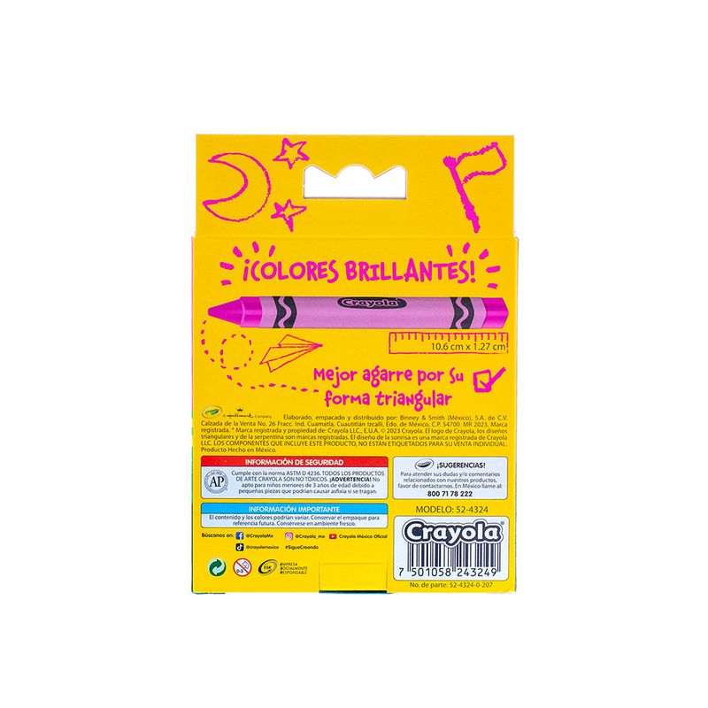 CRAYON TRIANGULAR JUMBO CON 24 CRAYOLAS