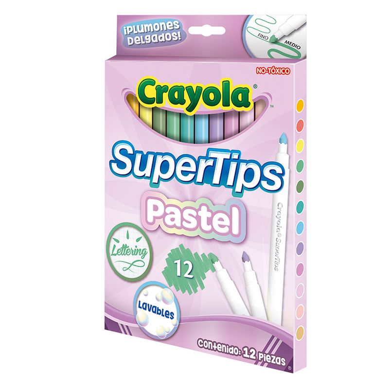 PLUMONES DELGADOS COLORES PASTEL CON 12 - CRAYOLA