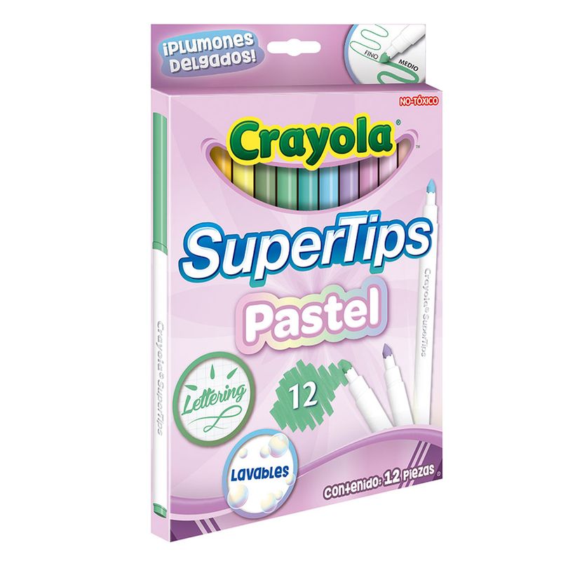 PLUMONES DELGADOS COLORES PASTEL CON 12 - CRAYOLA
