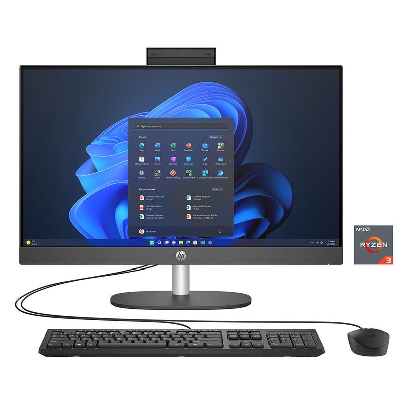 COMPUTADORA ALL IN ONE HP PRO ONE 245 G10, RYZEN 3-7320U, 8GB RAM, 256GB SSD, 238" FHD, WIN11HOME