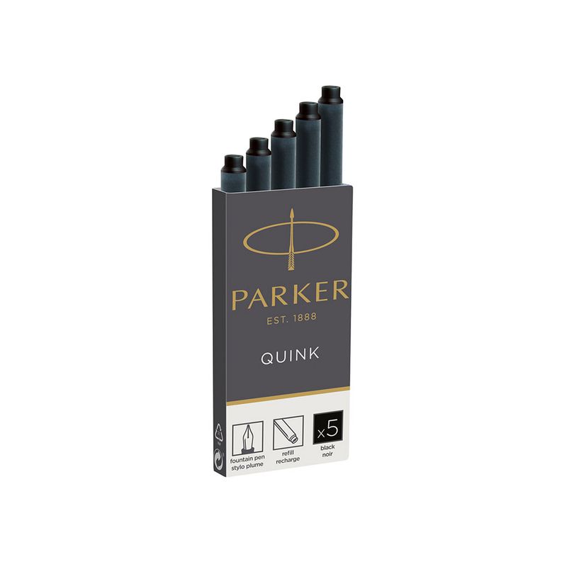 CARTUCHO PARA PLUMA FUENTE PARKER TINTA NEGRA