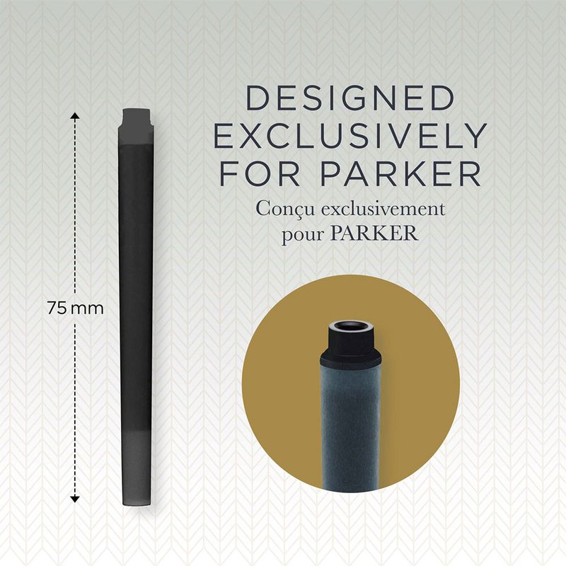 CARTUCHO PARA PLUMA FUENTE PARKER TINTA NEGRA