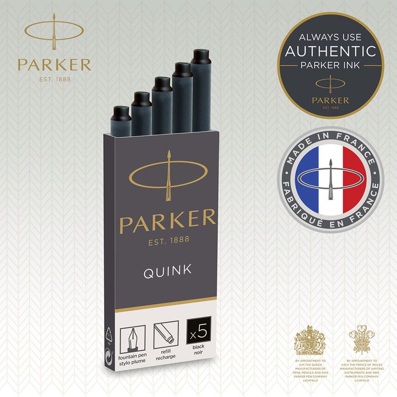 CARTUCHO PARA PLUMA FUENTE PARKER TINTA NEGRA
