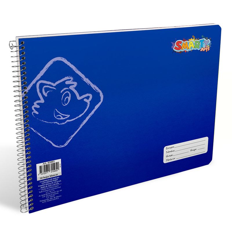 BLOCK DE DIBUJO ESPIRAL 50H BLANCO SMARTY