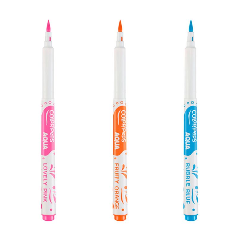 MARCADOR BASE AGUA DELGADO CON 10PZAS COLOR'PEPS AQUA