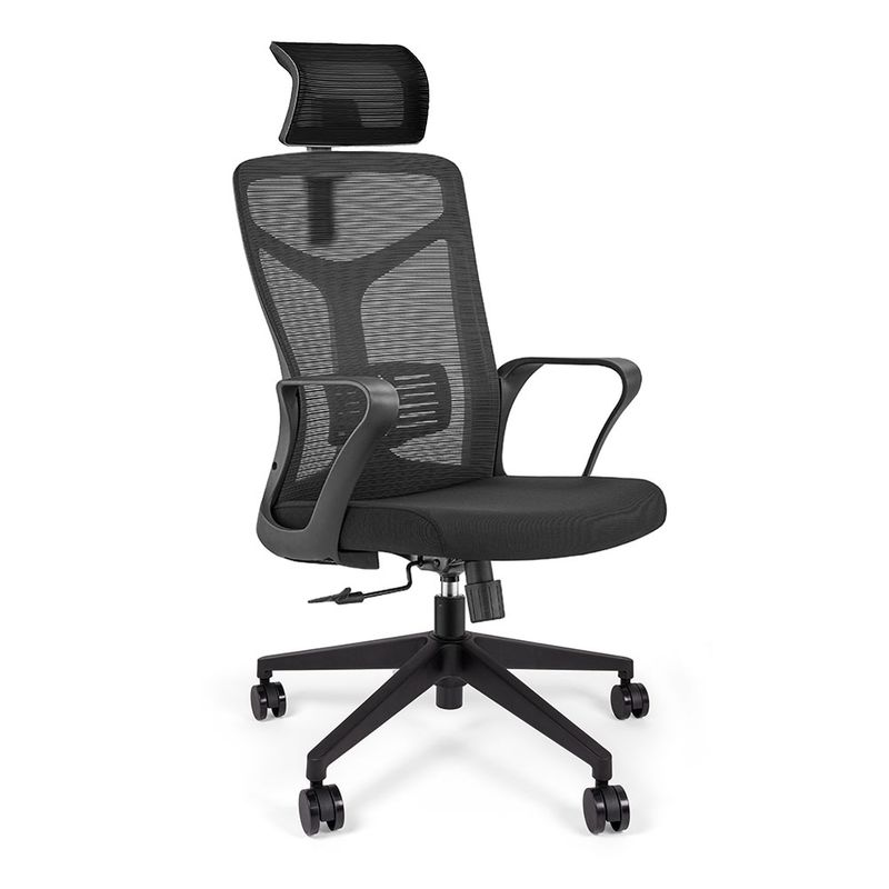 SILLON EJECUTIVO RESPALDO ALTO MALLA C/CABECERA NEGRO CANTABRIA