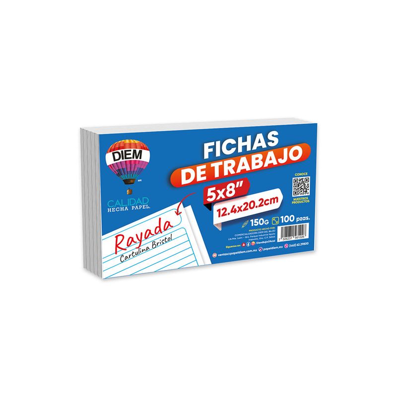 TARJETA RAYAS 5X8 CON 100 PARA ARCHIVO DIEM