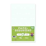 PAPEL SEGURIDAD OFICIO VERDE C/100 PZAS