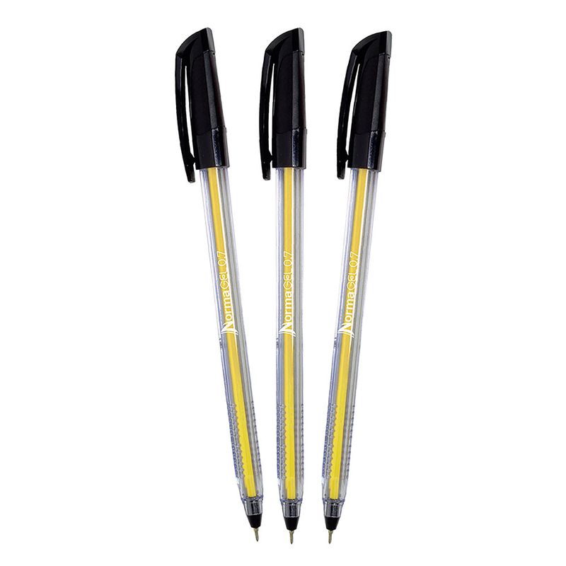 BOLIGRAFO FINO NEGRO NORMA GEL BLT C/3 PZS