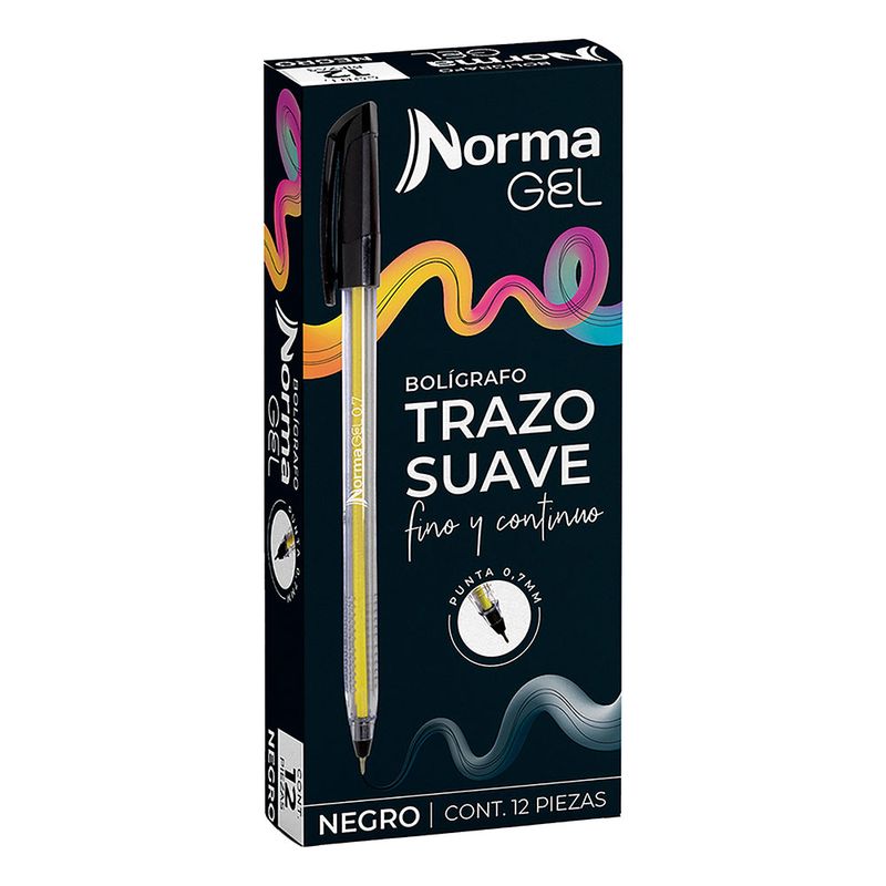 BOLIGRAFO FINO NEGRO CAJA CON 12 NORMA