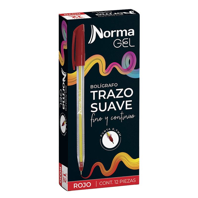 BOLIGRAFO FINO ROJO CAJA CON 12 NORMA