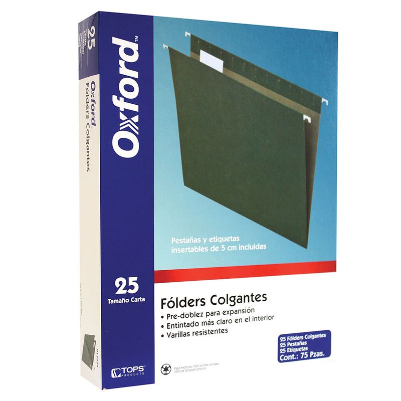FOLDER COLGANTE CARTA VERDE C/25PZAS TRADICIONAL