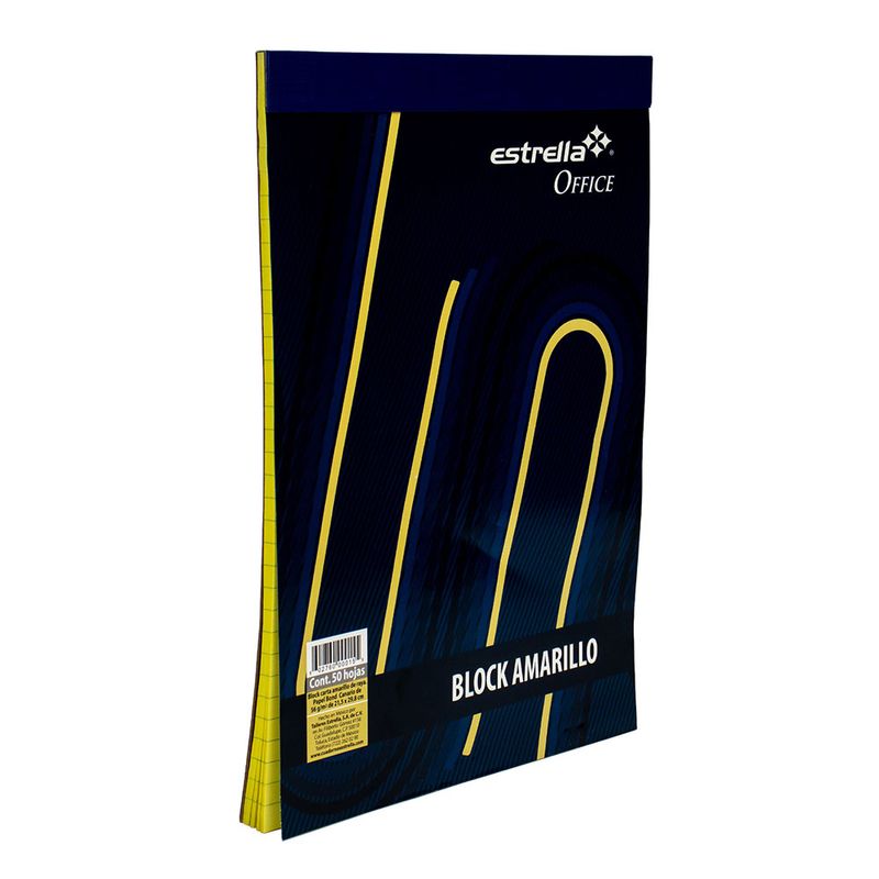 BLOCK AMARILLO CARTA 50H RAYAS