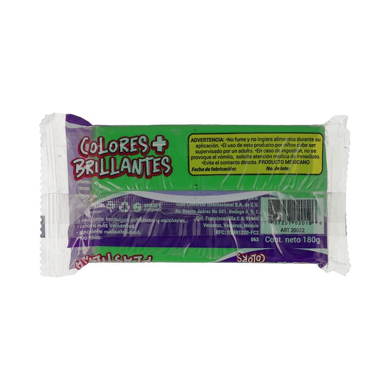 PLASTILINA MARQUETA 180GR VERDE OSCURO SMARTY