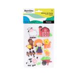 STICKERS FOAMY GRANJA 10 PIEZAS BARRILITO