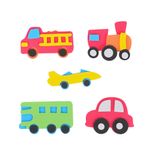 STICKERS FOAMY TRANSPORTES 9 PIEZAS BARRILITO