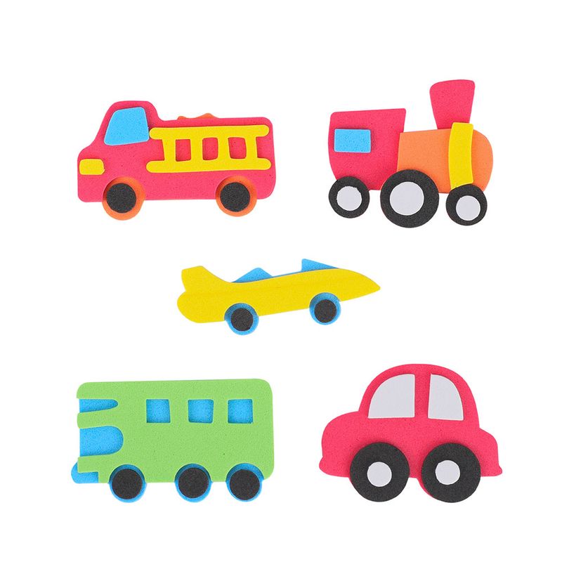 STICKERS FOAMY TRANSPORTES 9 PIEZAS BARRILITO