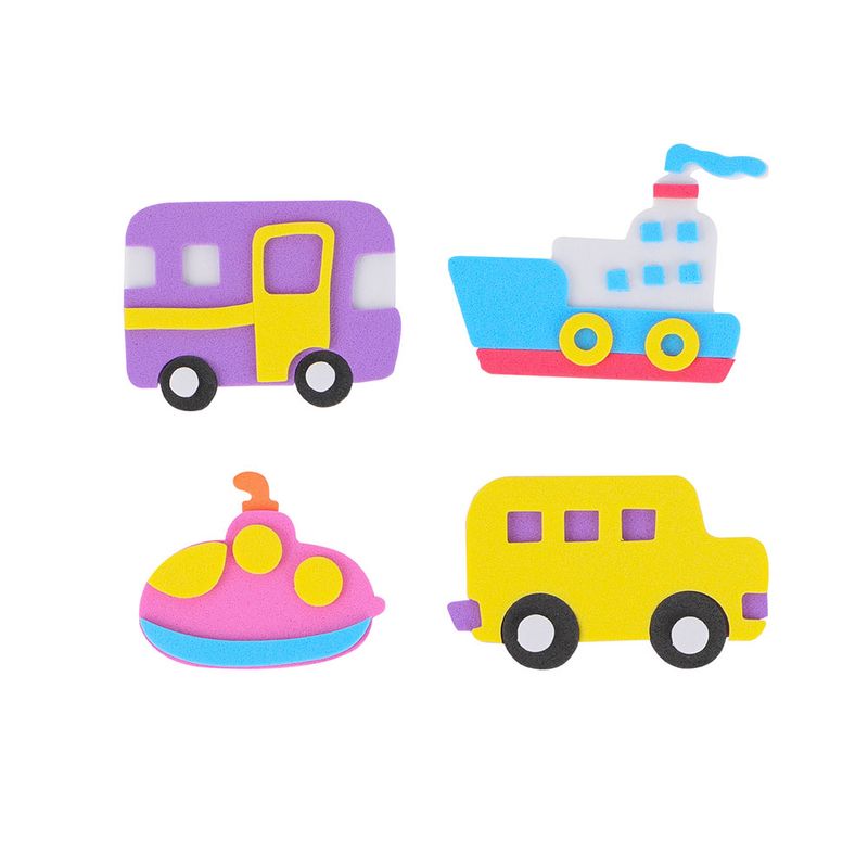 STICKERS FOAMY TRANSPORTES 9 PIEZAS BARRILITO