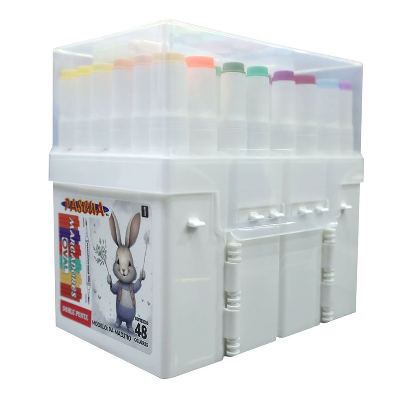 MARCADOR OVAL DOBLE PUNTA CON 48PZAS PASCUA