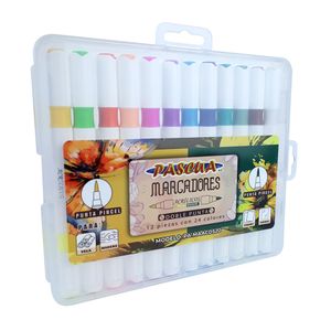 Marcador Acrílico Doble Punta Pincel 12X24 Colores Pascua Pa-Maacd520