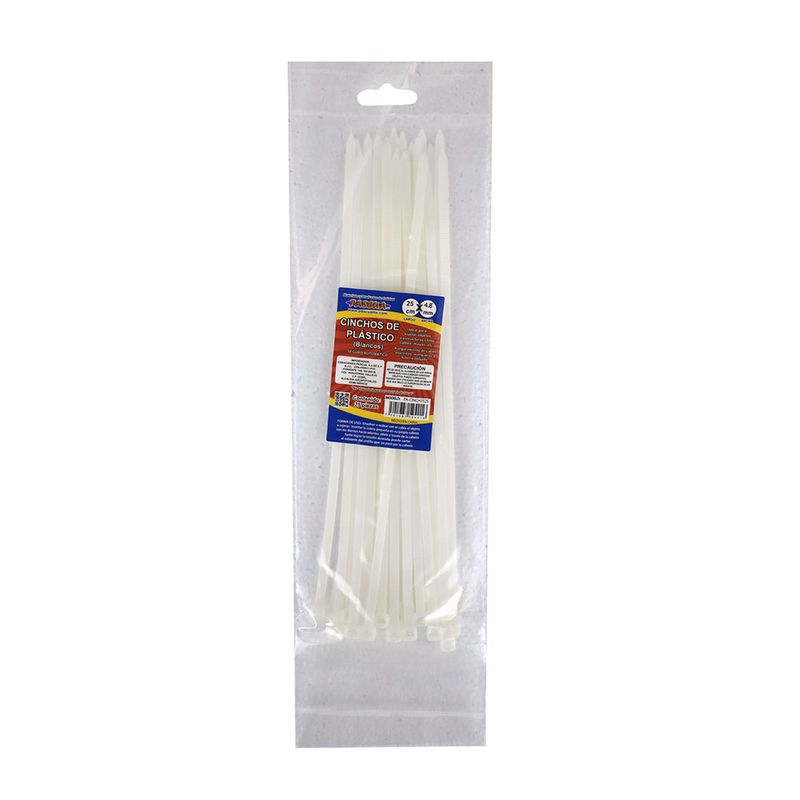 CINCHOS PLASTICO 25CM BLANCO BOLSA C/25 PASCUA