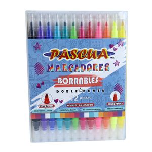 Marcador Borrable Doble Punta Con 12Pzas Pascua Pa-Mabdo12
