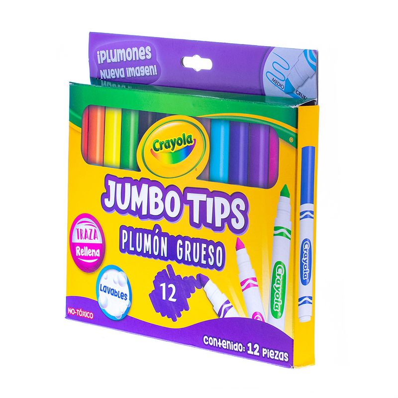 PLUMONES GRUESOS SURTIDOS CON 12 CRAYOLA