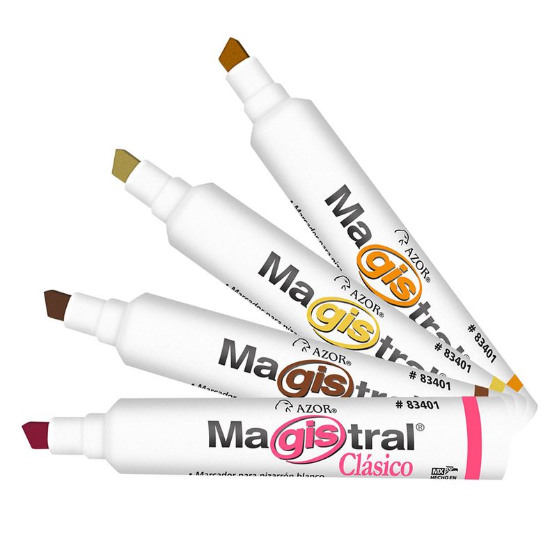 Marcador para pizarron c/4 Magistral ( AM - VI - NA - CA )