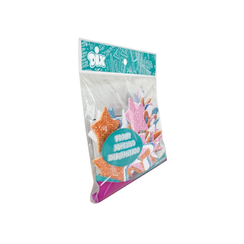 FIGURAS DE FOAMY DIAMANTADO CON ADHESIVO ESTRELLAS C/38 PIEZAS