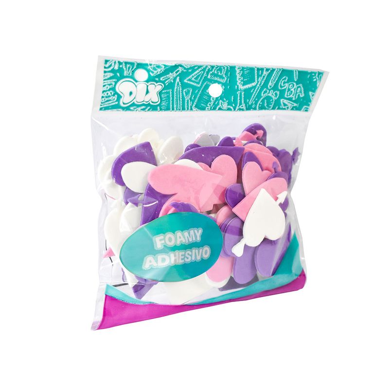 FIGURAS DE FOAMY CON ADHESIVO CORAZONES C/77 PIEZAS