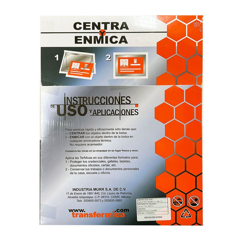 MICA TERMICA CARTA C/50 PZAS (10MIL) TRANSFER