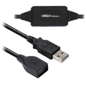 Cable Usb V2.0  Brobotix 150156, Usb Tipo A Macho, Usb Tipo A Hembra, Macho/Hembra, 20 M, Negro 150156