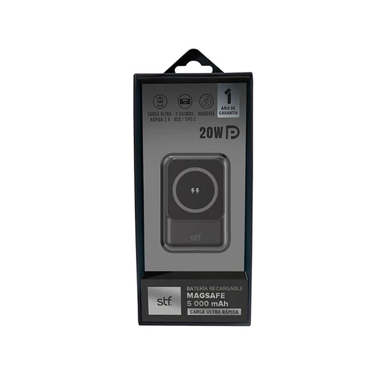 BATERIA PORTATIL STF CARGA ULTRA RAPIDA, 50000 mAh NEGR0