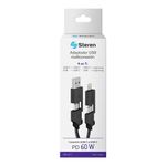 ADAPTADOR CABLE USB-C, USB, LIGHTNING, 4 EN 1 STEREN