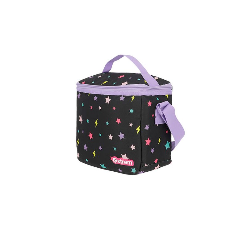 PACK DE MOCHILA CON RUEDAS LONCHERA Y LAPICERA XTREM BLACK CAT
