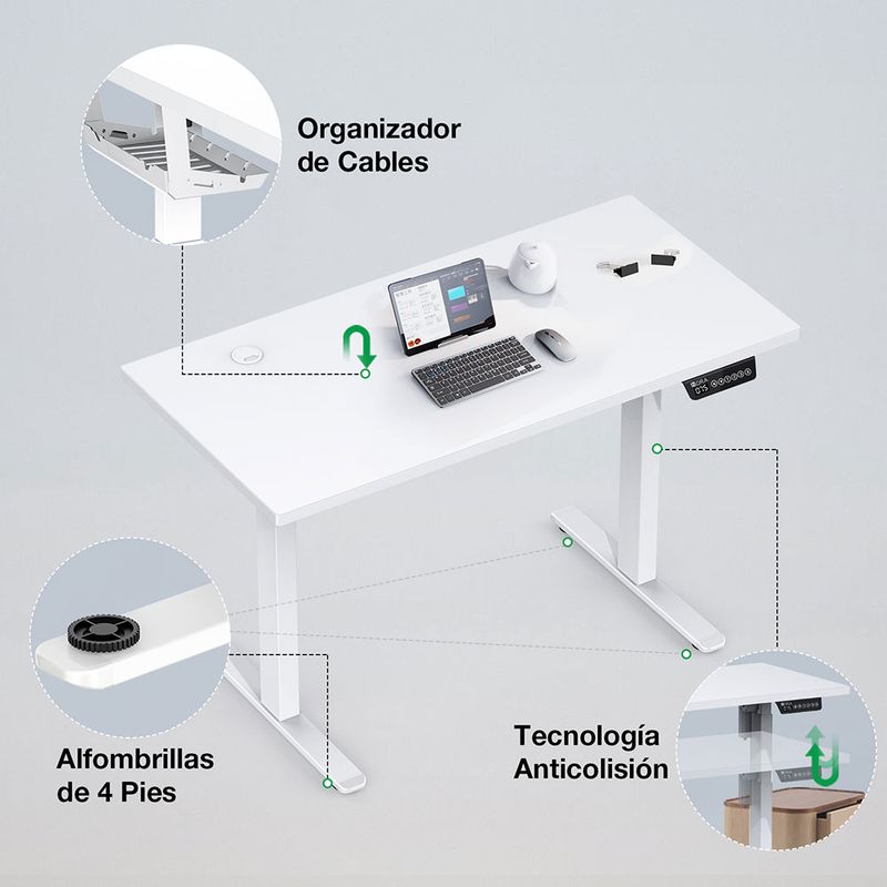 MESA PARA LAPTOP AJUSTABLE ELECTRICA 1HORA ESCRITORIO ERGONOMICO