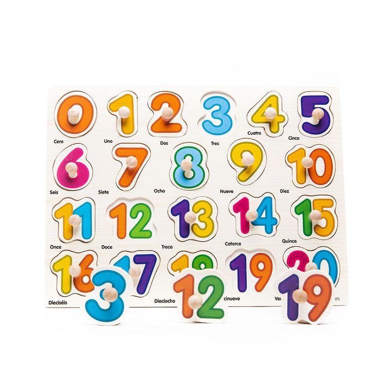 JUEGO MADERA DIDACTICO NUMEROS CON PIN