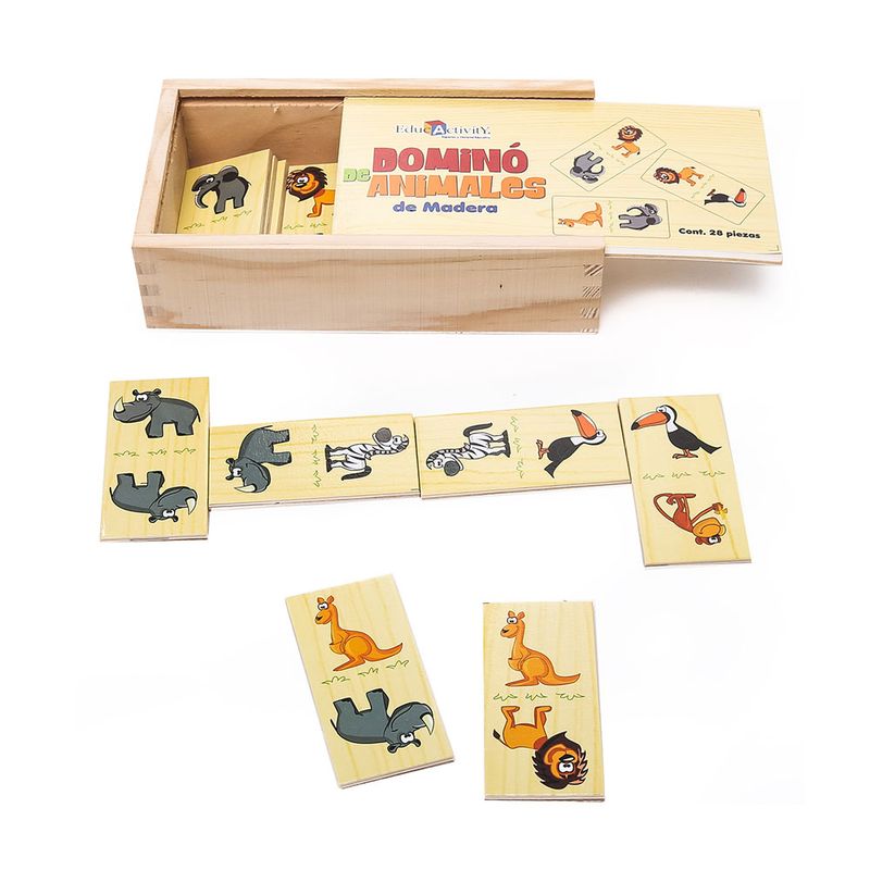JUEGO MADERA DOMINO ANIMALES