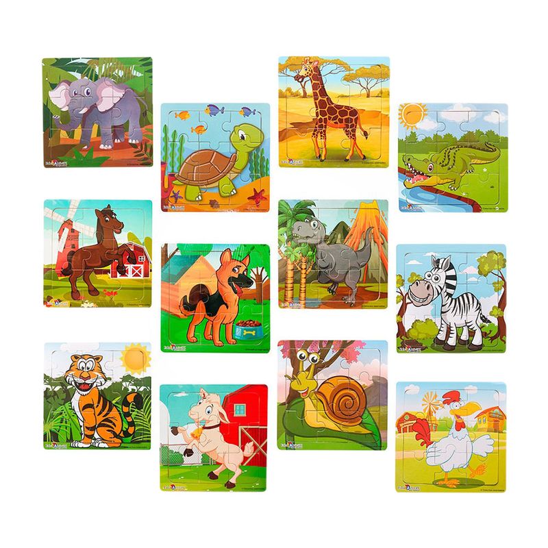 JUEGO MADERA ROMPECABEZAS ANIMALES SURTIDOS
