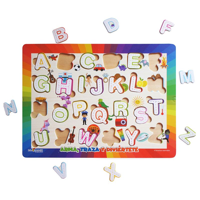 JUEGO MADERA DIDACTICO ABECEDARIO ILUSTRADO