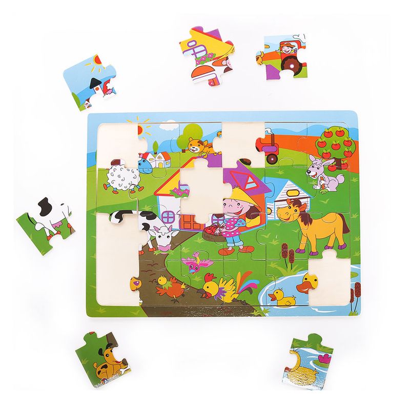 JUEGO MADERA ROMPECABEZAS GRANJA