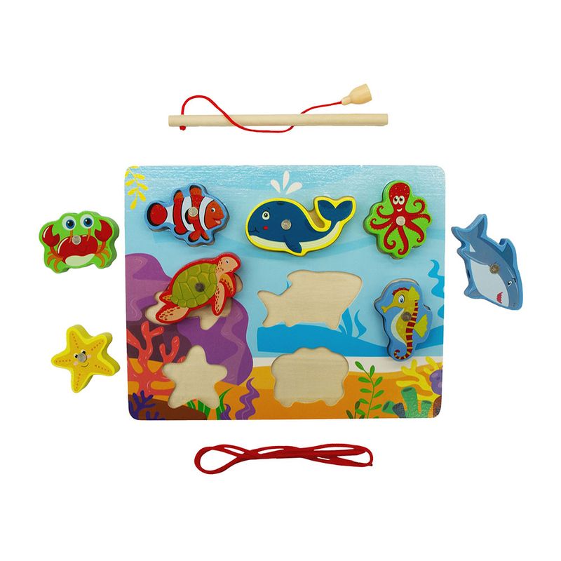 JUEGO MADERA ROMPECABEZAS MAGNETICO VAMOS DE PESCA