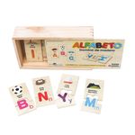 JUEGO MADERA DOMINO ALFABETO ILUSTRADO
